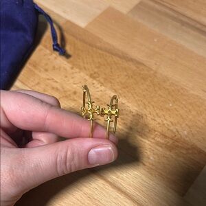 Gold Tory Burch Hoop Earrings NWOT